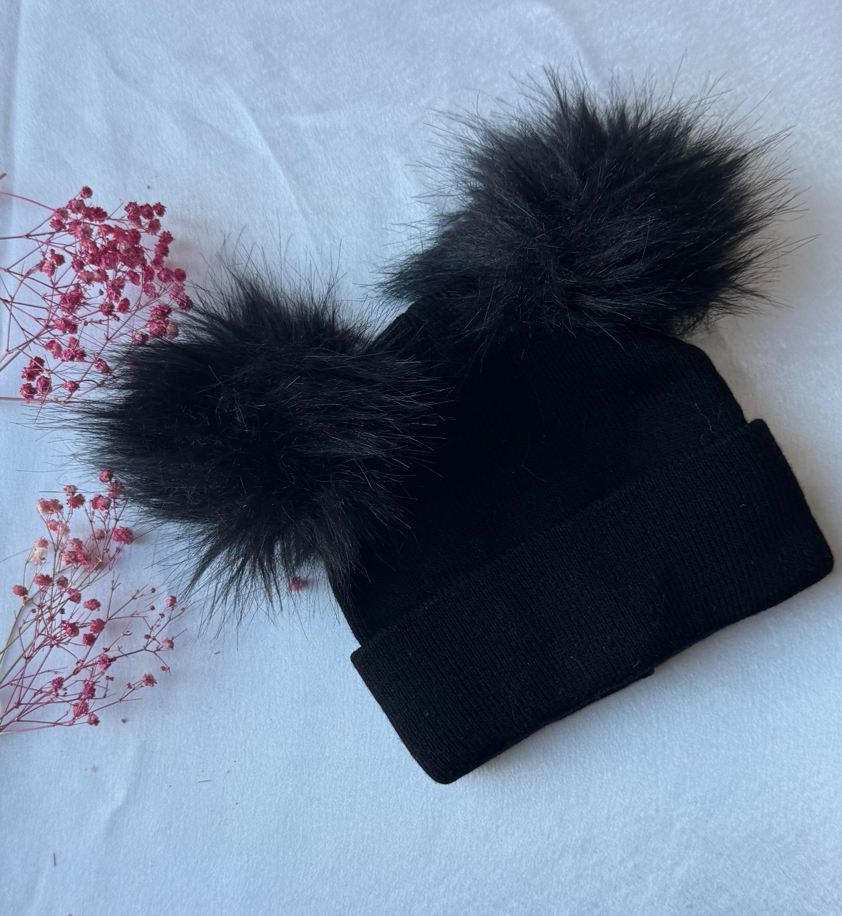 Black PonPon Beanie