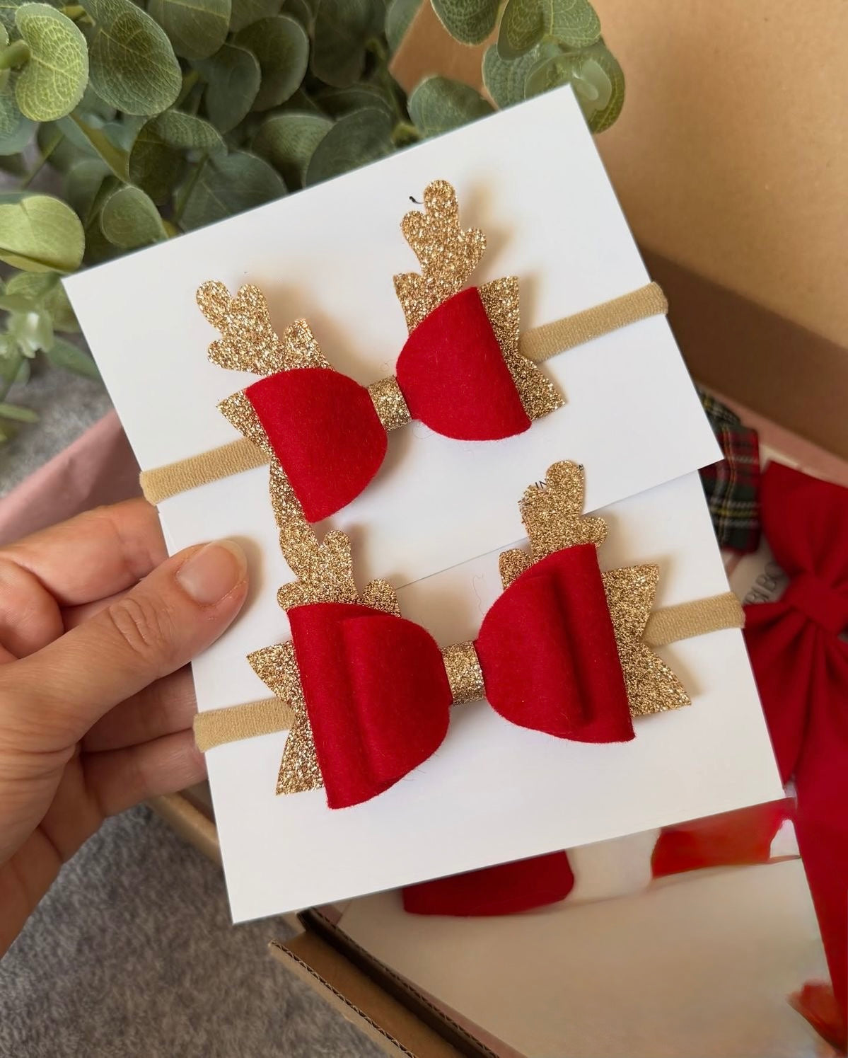 Red Reindeer Headband