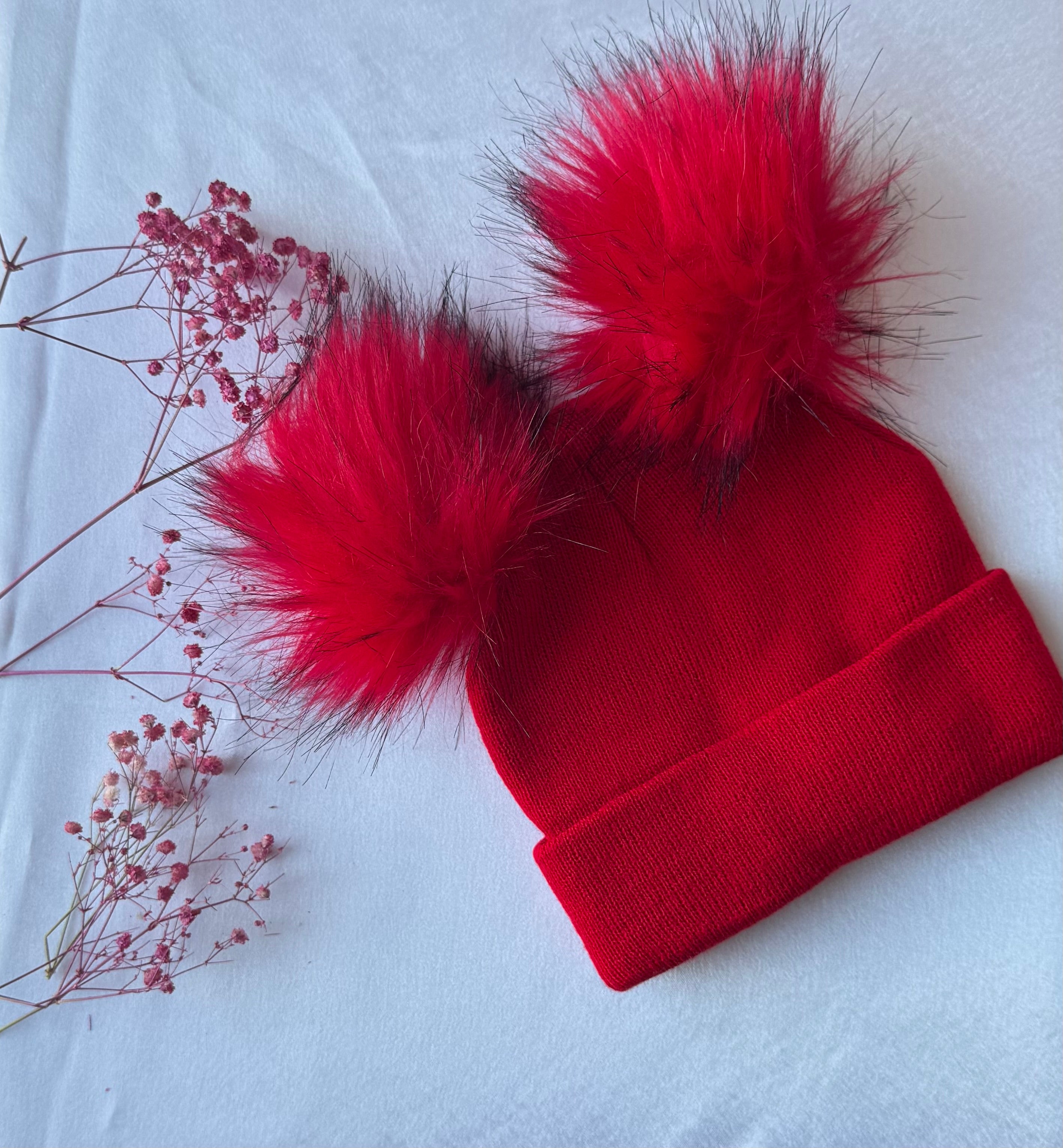 Red PonPon Beanie
